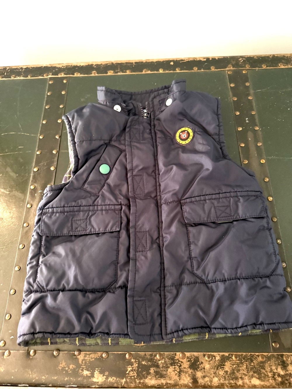 Gymboree Navy Puffer Vest with Badge - Kids Accessories